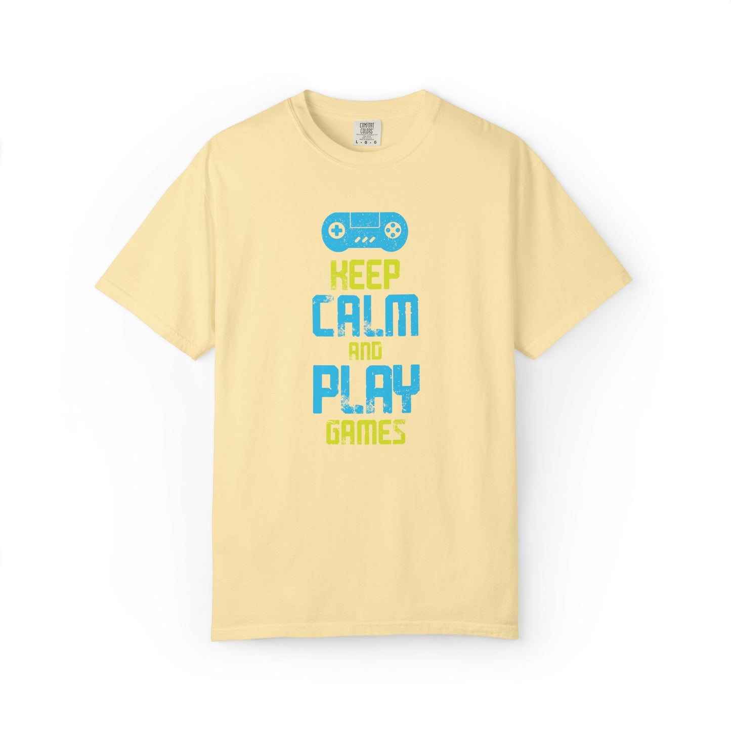 Funny Keep Calm And Play Games Pro Gamer Skills Gaming Mindset Sarcastic Gameplay Optimization Unisex Heavy Cotton T-Shirt