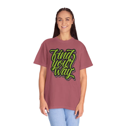 Find Your Way Direction Guidance Tee Exploration Adventure Destination Unisex Heavy Cotton T-Shirt