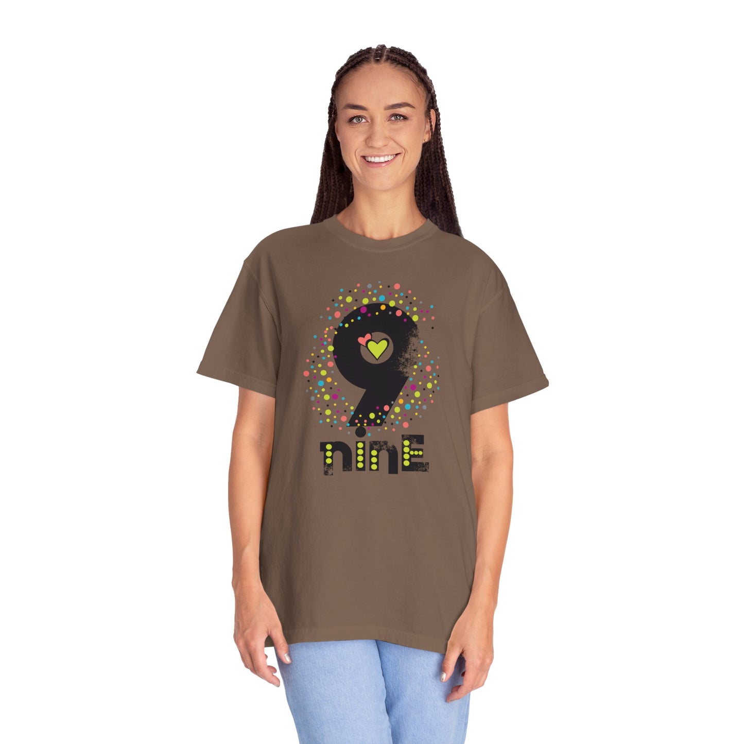 9 Nine Number Flowers Heartwarming Lovely Trendy Tee Sweet Charismatic Beautiful Fragrance Rose Unisex Heavy Cotton T-Shirt