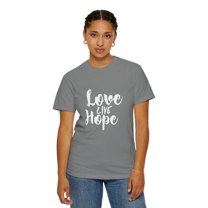 Love live hope Modern Tee Achievement Self-Improvement Unisex Heavy Cotton T-Shirt