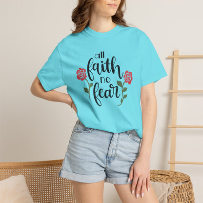 All Faith No Fear Stop Wishing Start Doing Action Goal Setting Modern Tee Achievement Self-Improvement Unisex Heavy Cotton T-Shirt