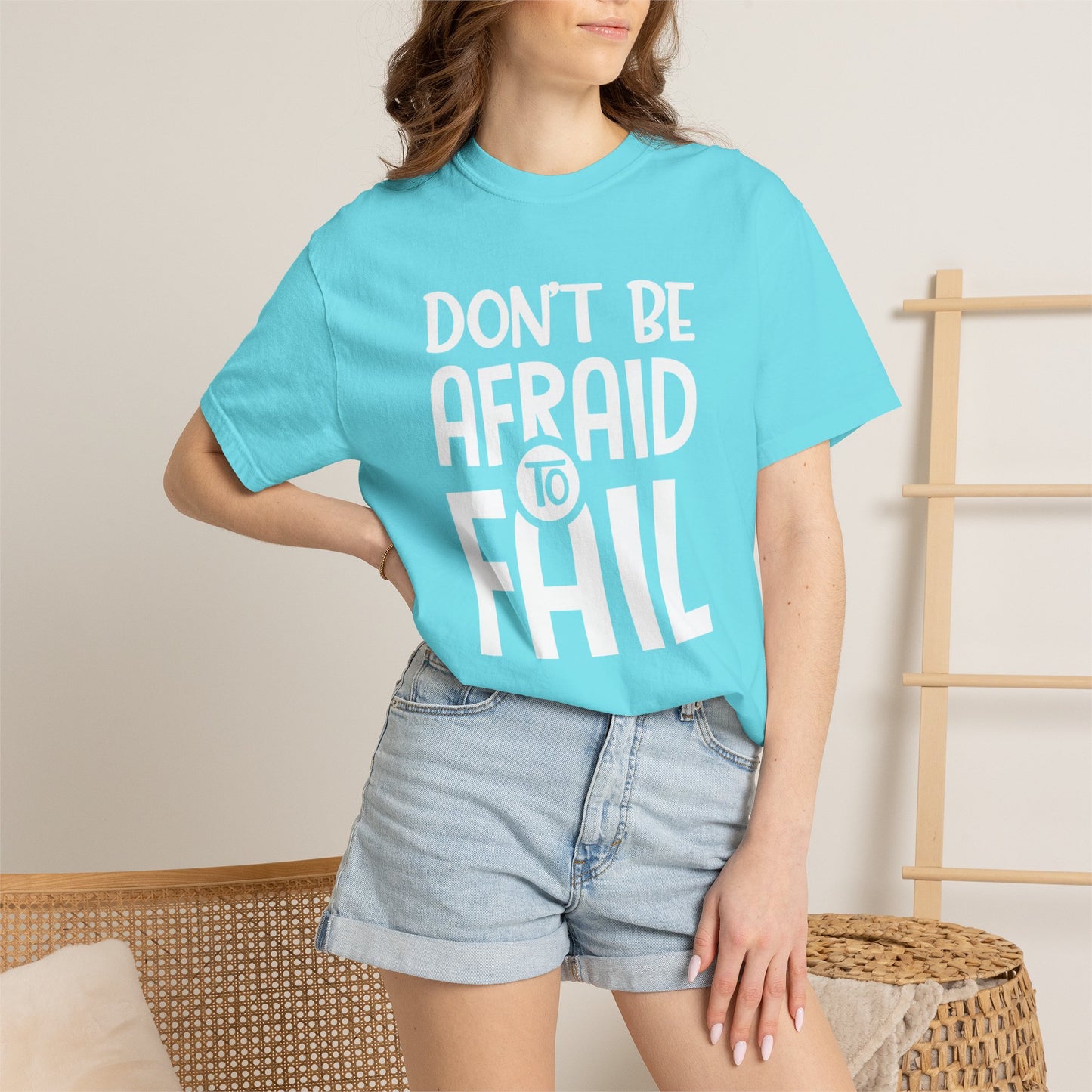 Motivational Don’t Be Afraid To Fail Hard Work Rise Above Positivity Determination Progress Dedication Unisex Heavy Cotton T-Shirt