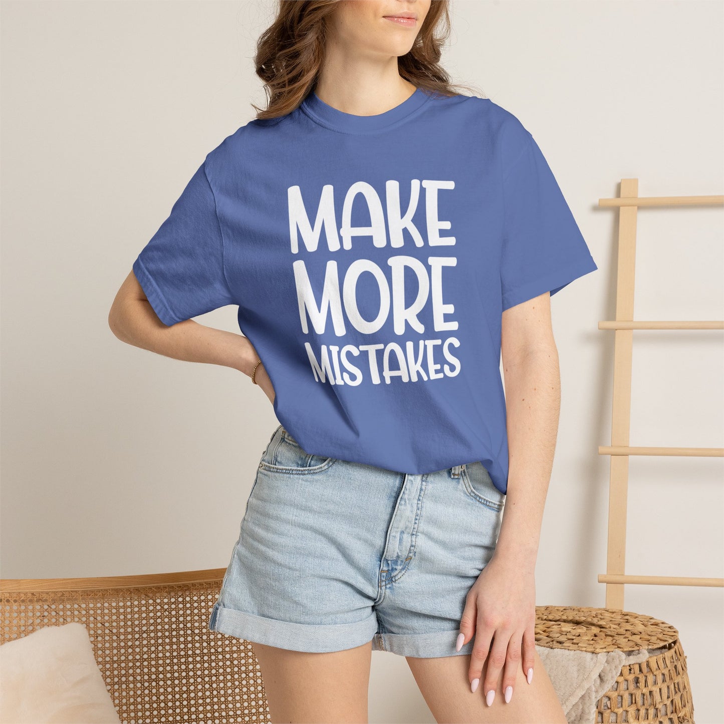 Make More Mistakes Trendy Tee Learning Journey Empowerment Creative Passionate Hard Work Keep Trying Unisex Heavy Cotton T-Shirt