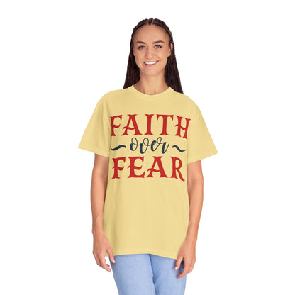 Faith Over Fear Stop Wishing Start Doing Action Goal Setting Modern Tee Achievement Self-Improvement Unisex Heavy Cotton T-Shirt