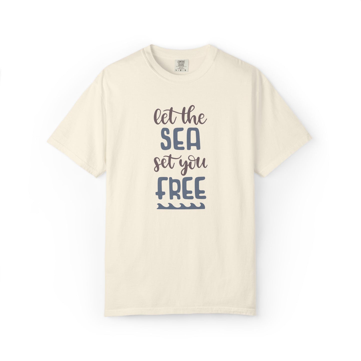 Let The Sea Set You Free Summer Tee Sunshine Days Ice Cream Camping Beachcombing Unisex Heavy Cotton T-Shirt