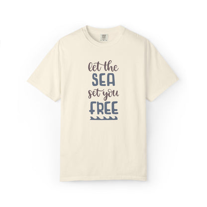 Let The Sea Set You Free Summer Tee Sunshine Days Ice Cream Camping Beachcombing Unisex Heavy Cotton T-Shirt