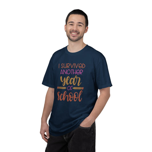 I Survived Another Year Of School Action Goal Setting Achievement Tee Self-Improvement Motivation Unisex Heavy Cotton T-Shirt