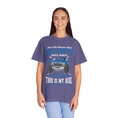 Funny Mini Monster Truck Manic Speed Truck Power Sarcastic Extreme Adventure Four-Wheel Drive Unisex Heavy Cotton T-Shirt