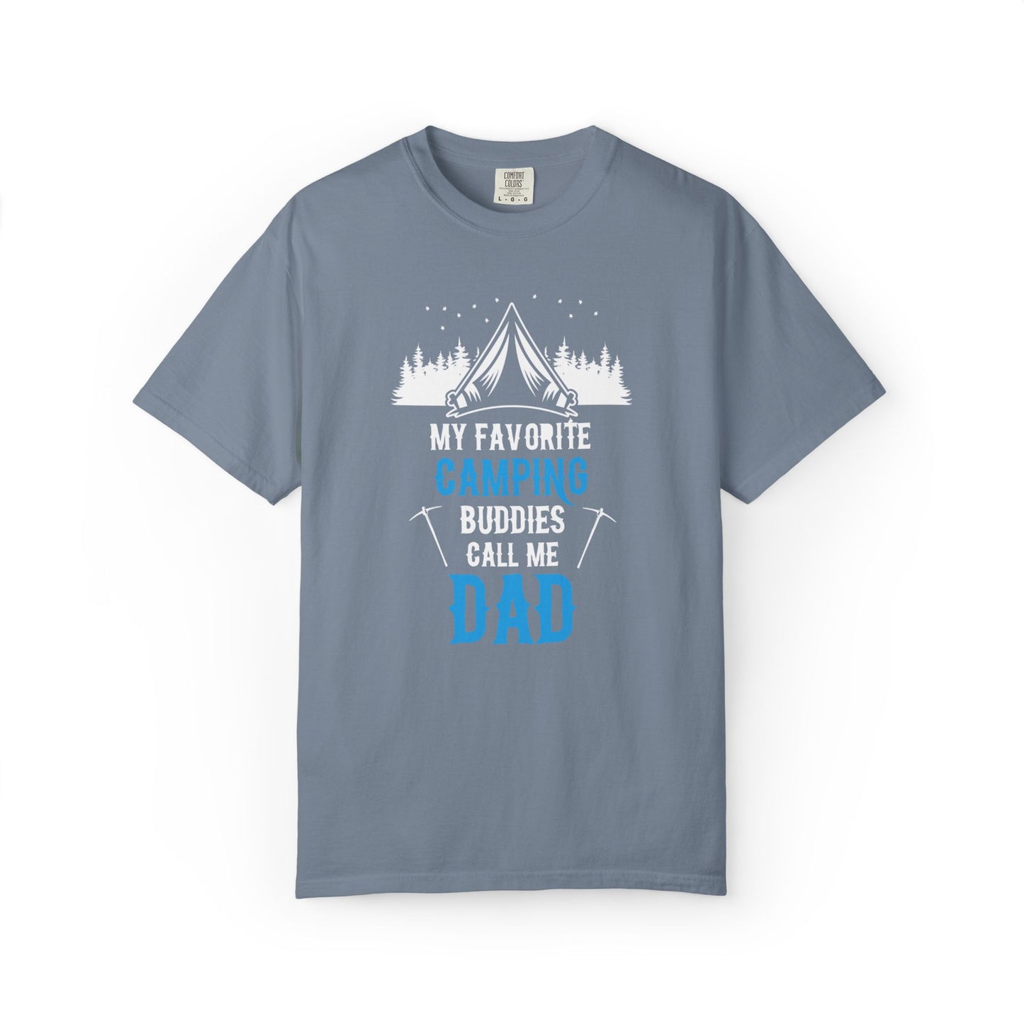 Funny My Favorite Camping Buddies Call Me Dad Sarcastic Adventure Mountains Hiking Stars Unisex Heavy Cotton T-Shirt