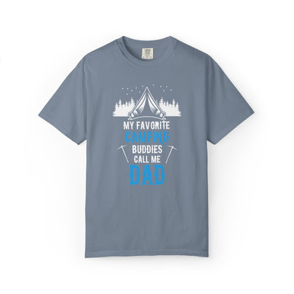 Funny My Favorite Camping Buddies Call Me Dad Sarcastic Adventure Mountains Hiking Stars Unisex Heavy Cotton T-Shirt