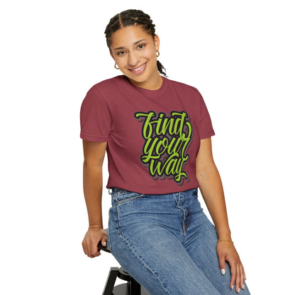 Find Your Way Direction Guidance Tee Exploration Adventure Destination Unisex Heavy Cotton T-Shirt