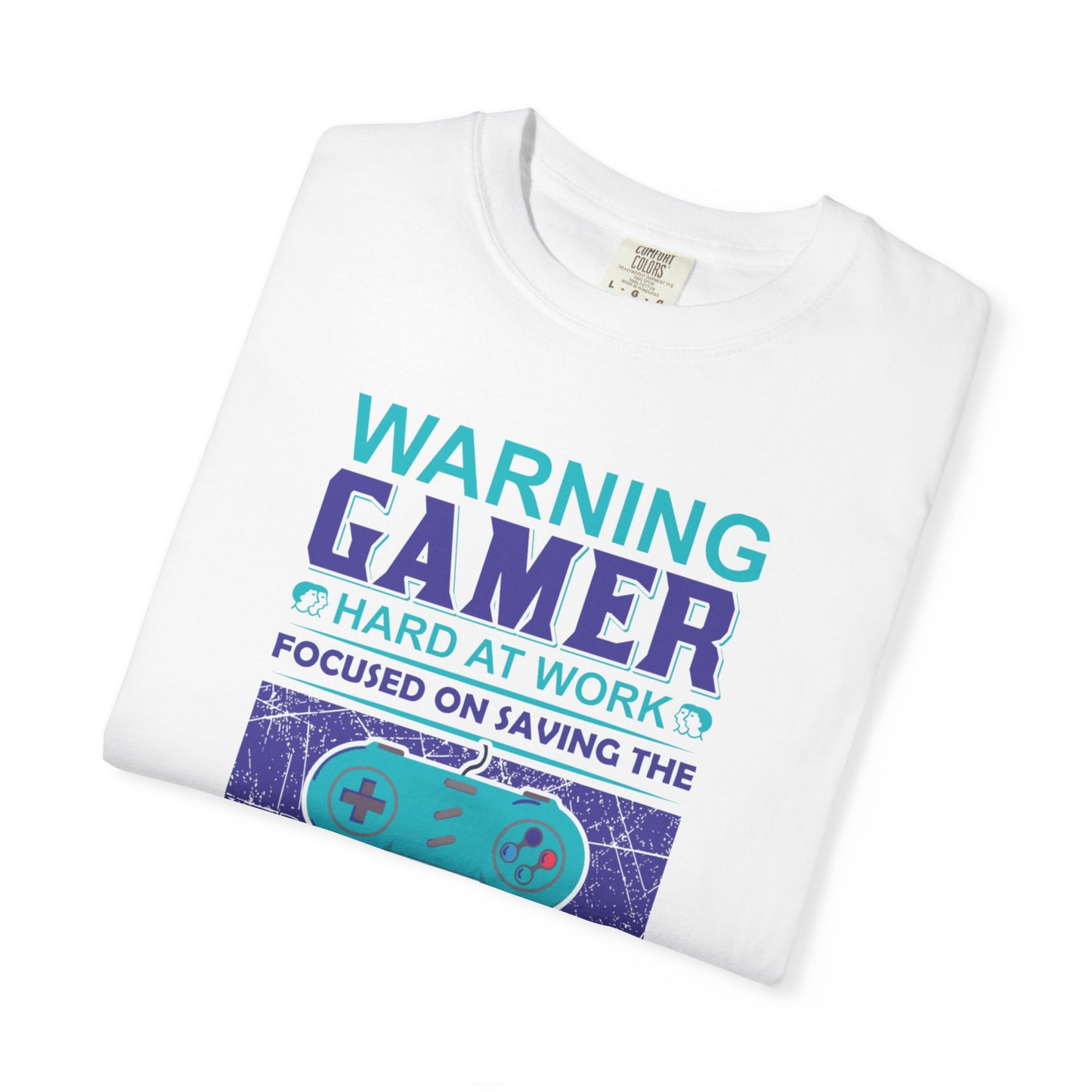 Funny Warning Gamer Do Not Disturb Digital Protector Virtual Heroism Sarcastic Battle Against Evil Unisex Heavy Cotton T-Shirt