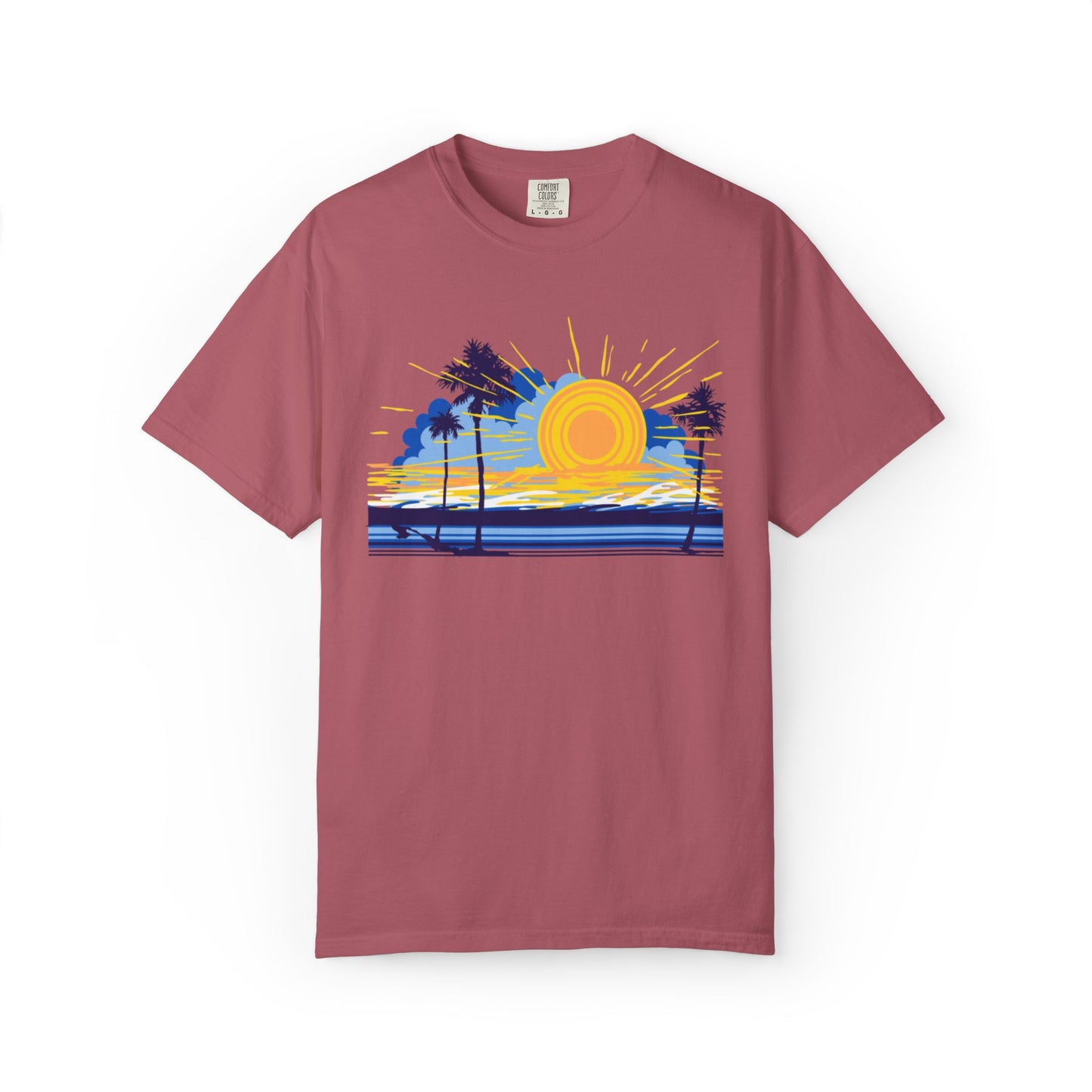 Sunset And Beach Summer Trendy Tee Sunshine Days Ice Cream Summer Camp Beachcombing Anchor Unisex Heavy Cotton T-Shirt