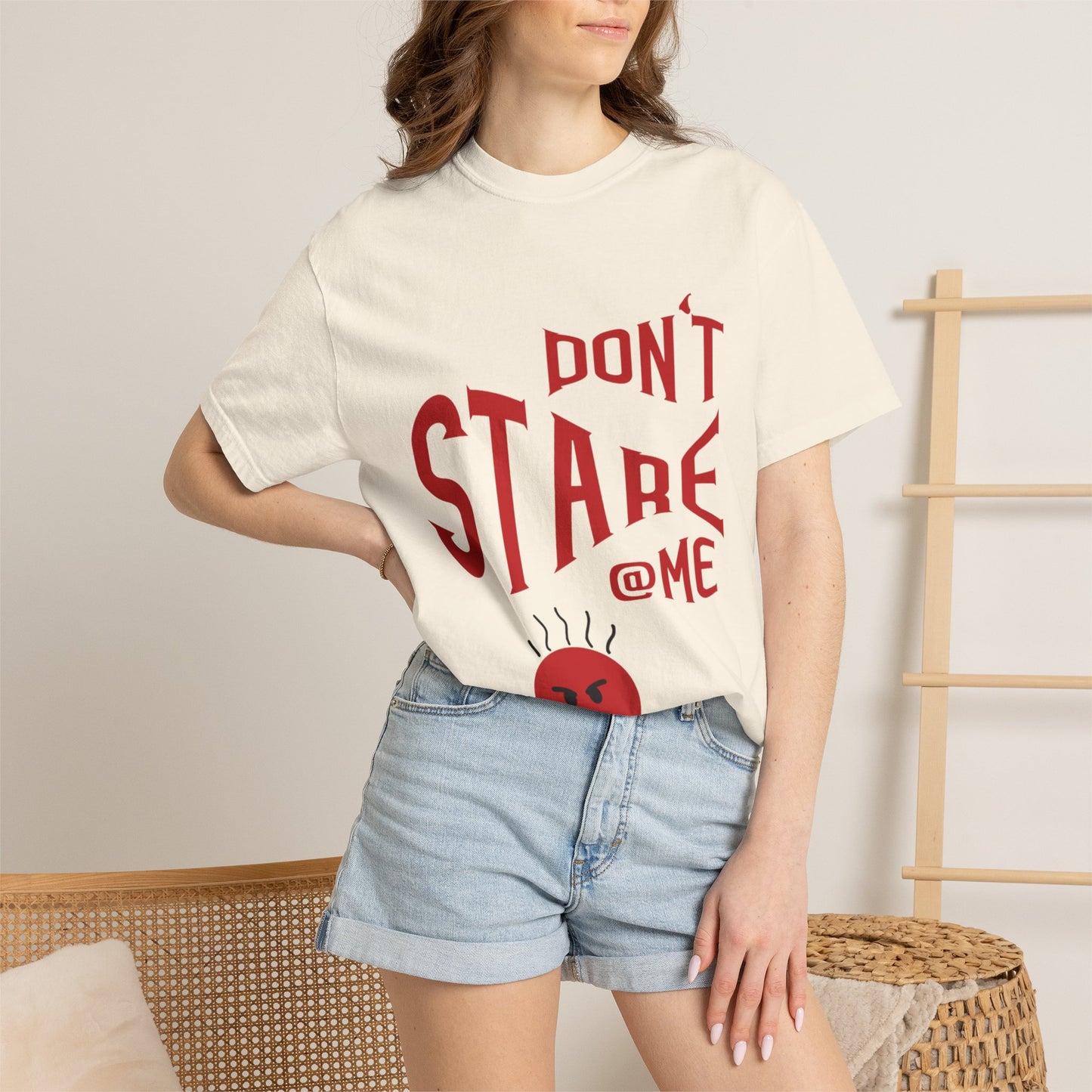 Don’t Stare Me Politeness Tee Personal Space Self-Consciousness Respect Boundaries Unisex Heavy Cotton T-Shirt