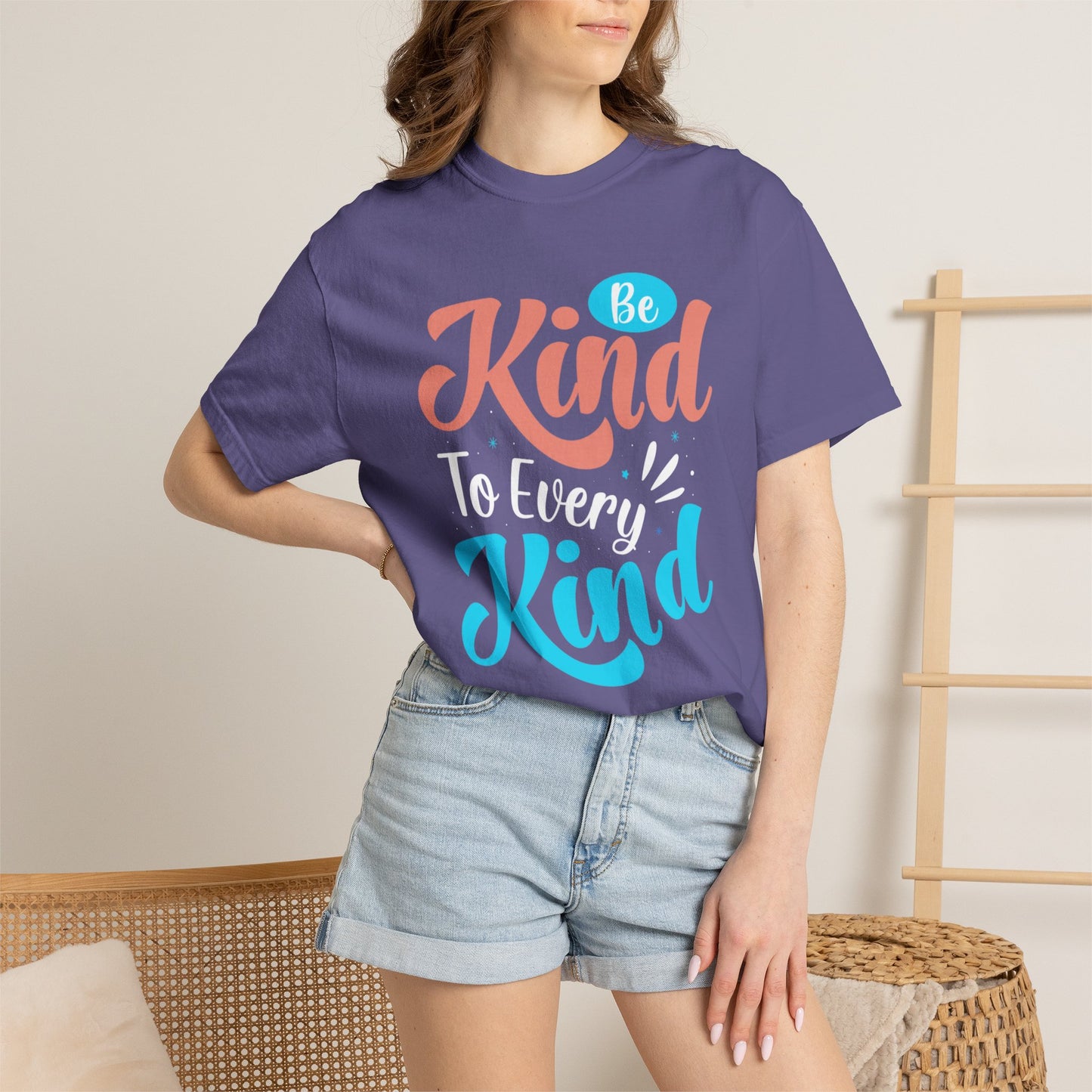 Motivational Be Kind To Every Kind Positive Affirmation Tee Heartfelt Advice Inspirational Words Unisex Heavy Cotton T-Shirt