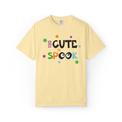 Too Cute To Spook Ghosts Halloween Funny Stylish Tee Spider webs Pumpkins Unisex Heavy Cotton T-Shirt