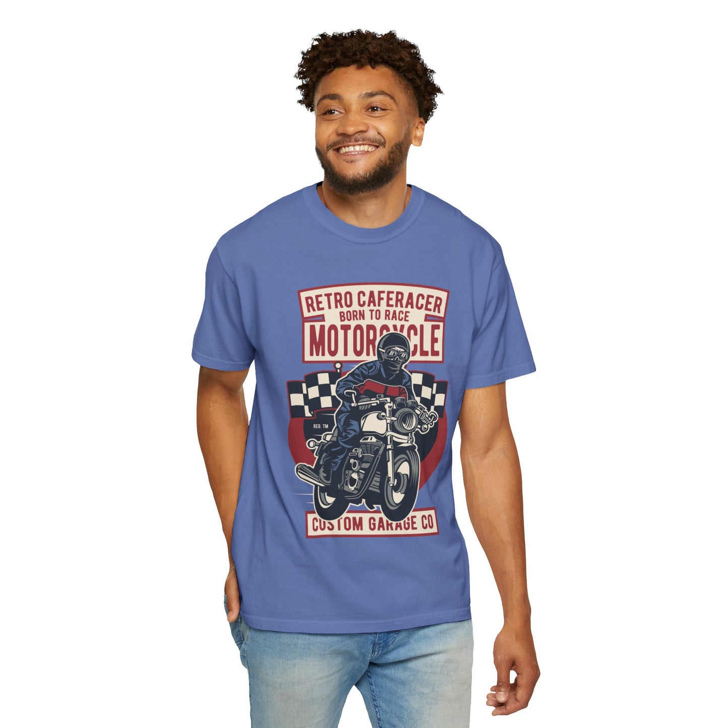 Retro Caferacer Vintage King Of The Road Classic Tee Bike Speed Racing Enthusiast Unisex Heavy Cotton T-Shirt