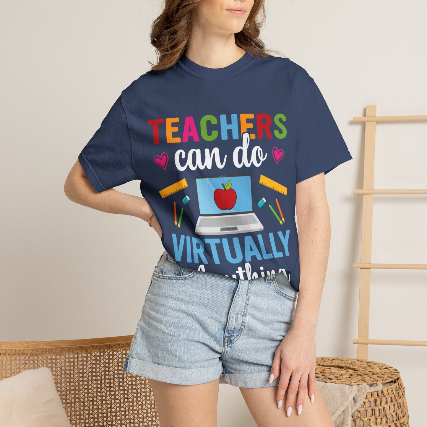 Inspirational Teacher Can Do Virtually Anything Enlightenment Bridge Builder Lifelong Mission Unisex Heavy Cotton T-Shirt