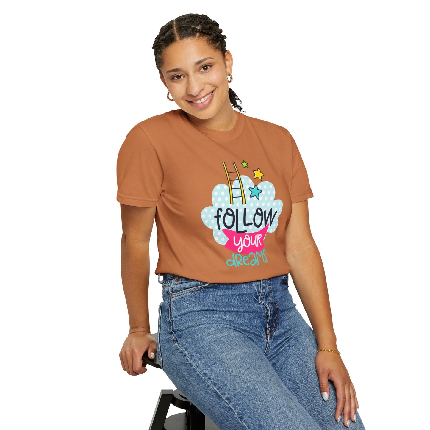 Follow Your Dreams Aspiration Determination Courage Night Wishes Unisex Heavy Cotton T-Shirt