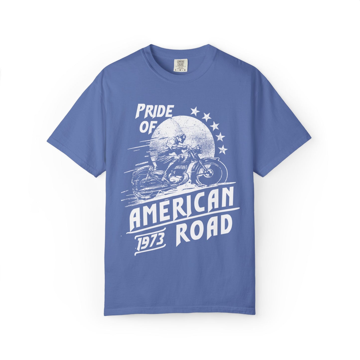 Vintage Pride Of The American Road 1973 Nostalgic Trendy Tee Motorcycle Classic Ride Legendary Bike Unisex Heavy Cotton T-Shirt