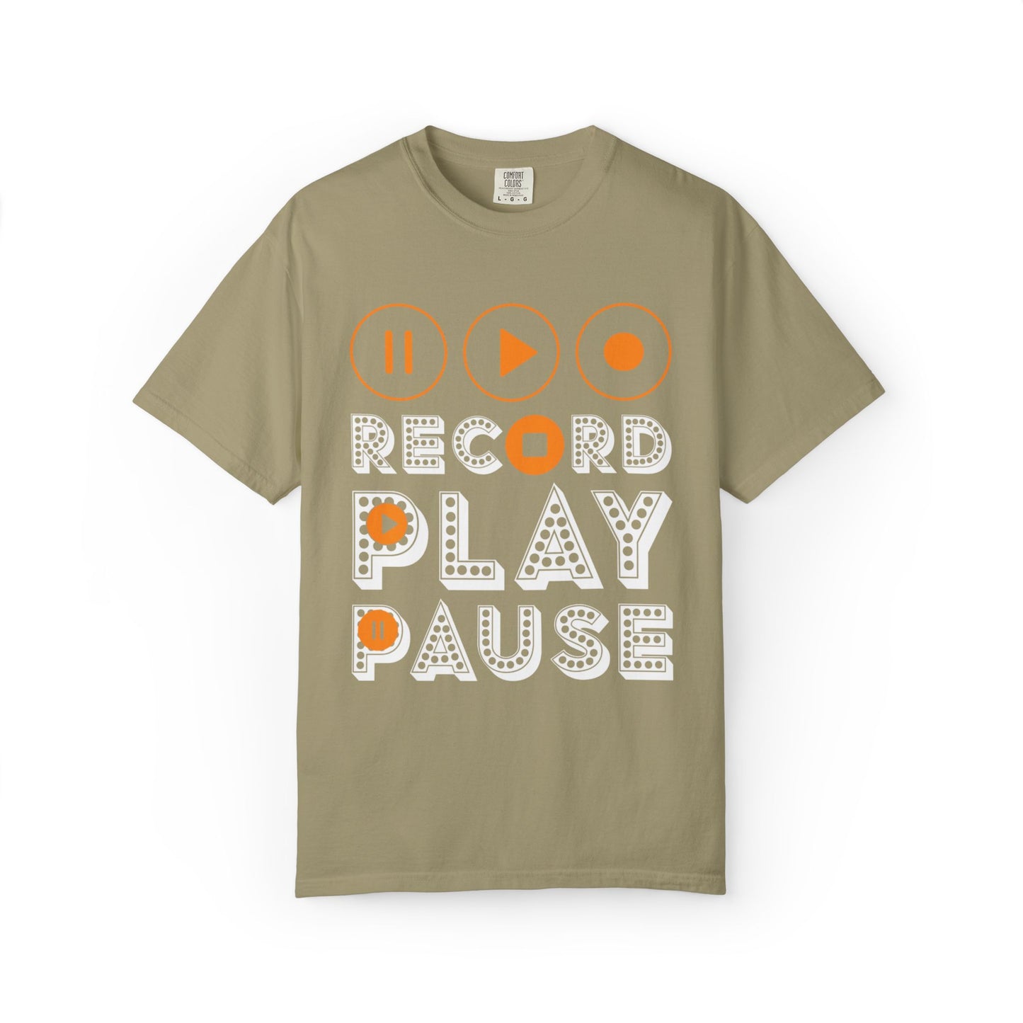 Thrilling Record Play Pause Playback Actions Sound Management Audio Functions Unisex Heavy Cotton T-Shirt