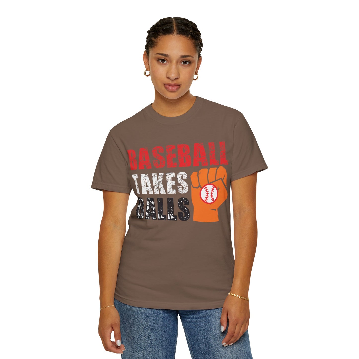 Baseball Takes Ball Defensive Prowess Tee Fielding Excellence Outfield Expertise Unisex Heavy Cotton T-Shirt