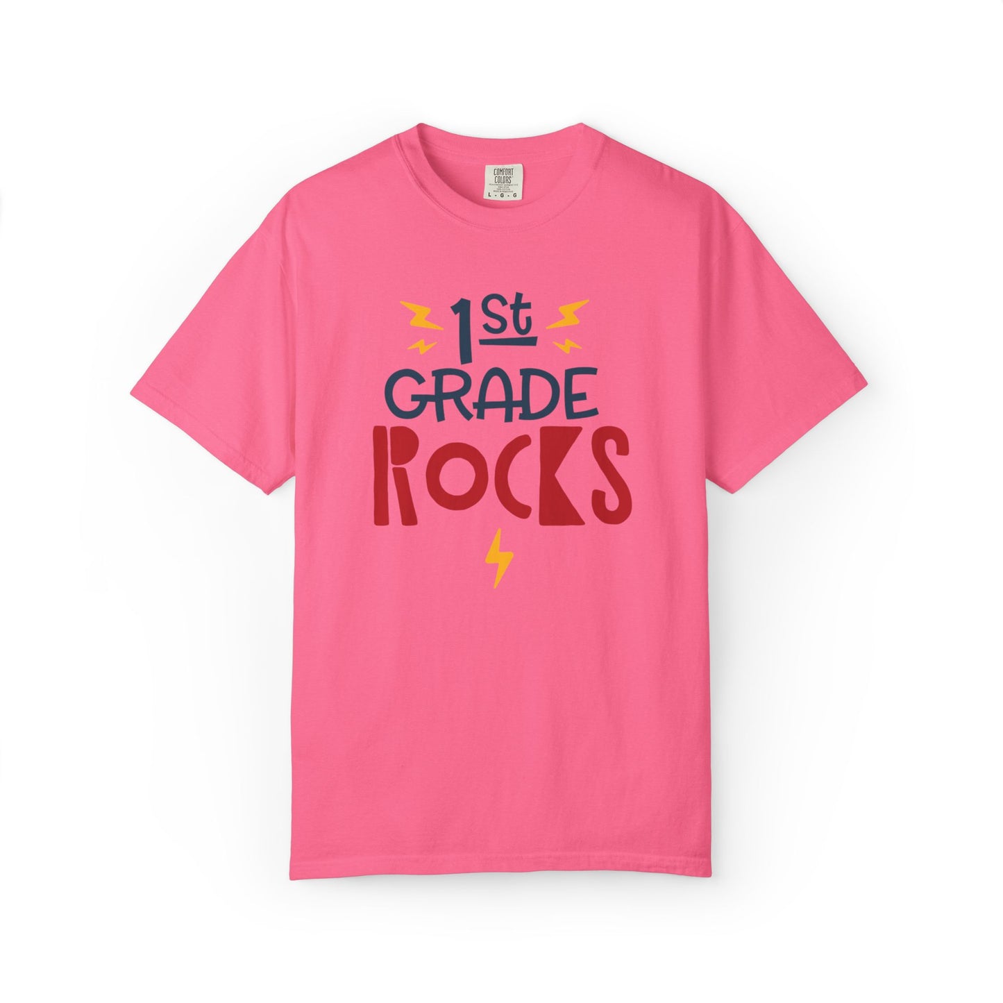 Funny 1st Grade Romeo Learning Legend Super Scholar Junior Geniuses Science Star Student’s Day Unisex Heavy Cotton T-Shirt
