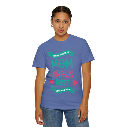 Mom Knows Best Strong Motherhood Heartfelt Guidance Tee Nurturing Knowledge Unisex Heavy Cotton T-Shirt