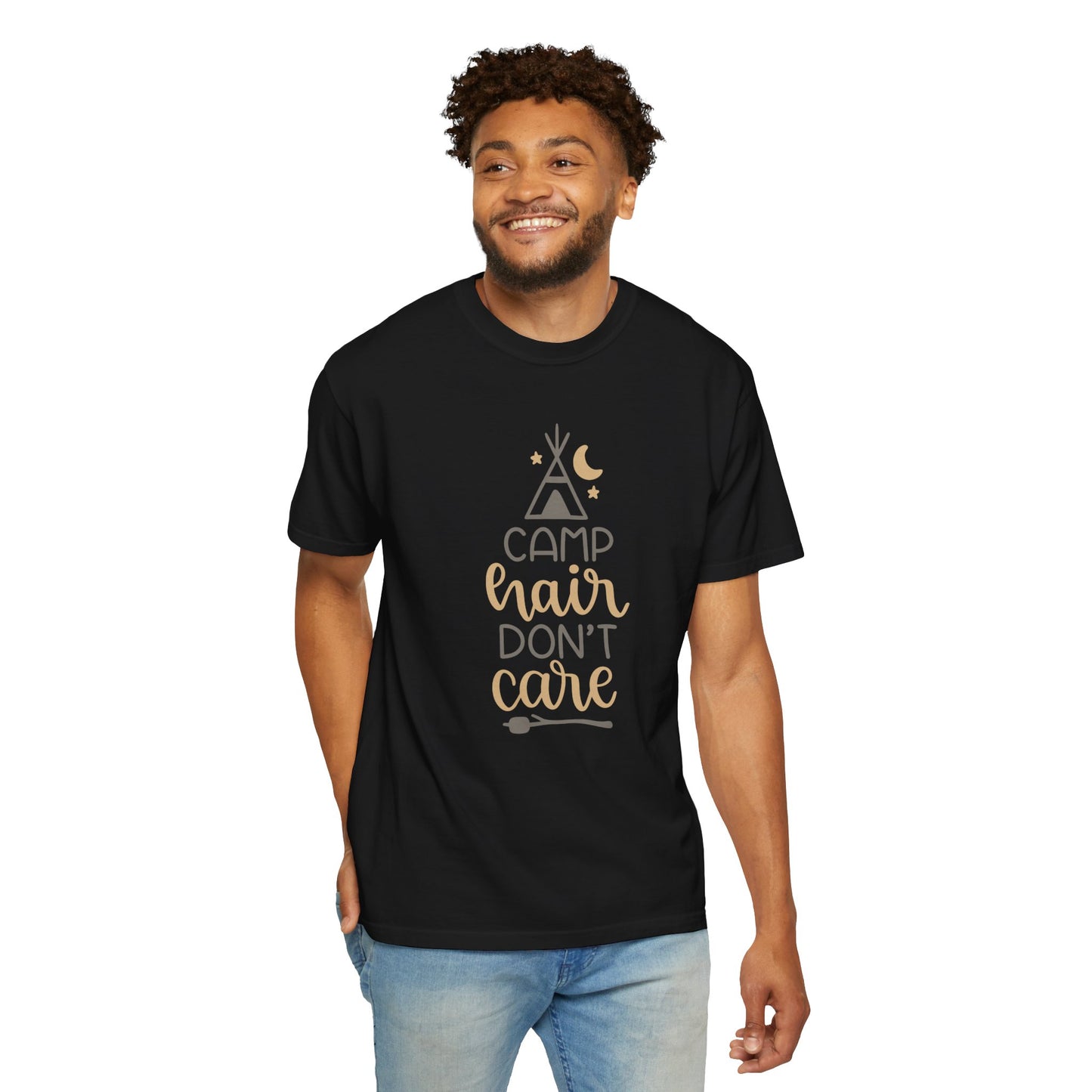 Camp Hair Don’t Care Adventure Mountain Tee Fun Activities Unisex Heavy Cotton T-Shirt