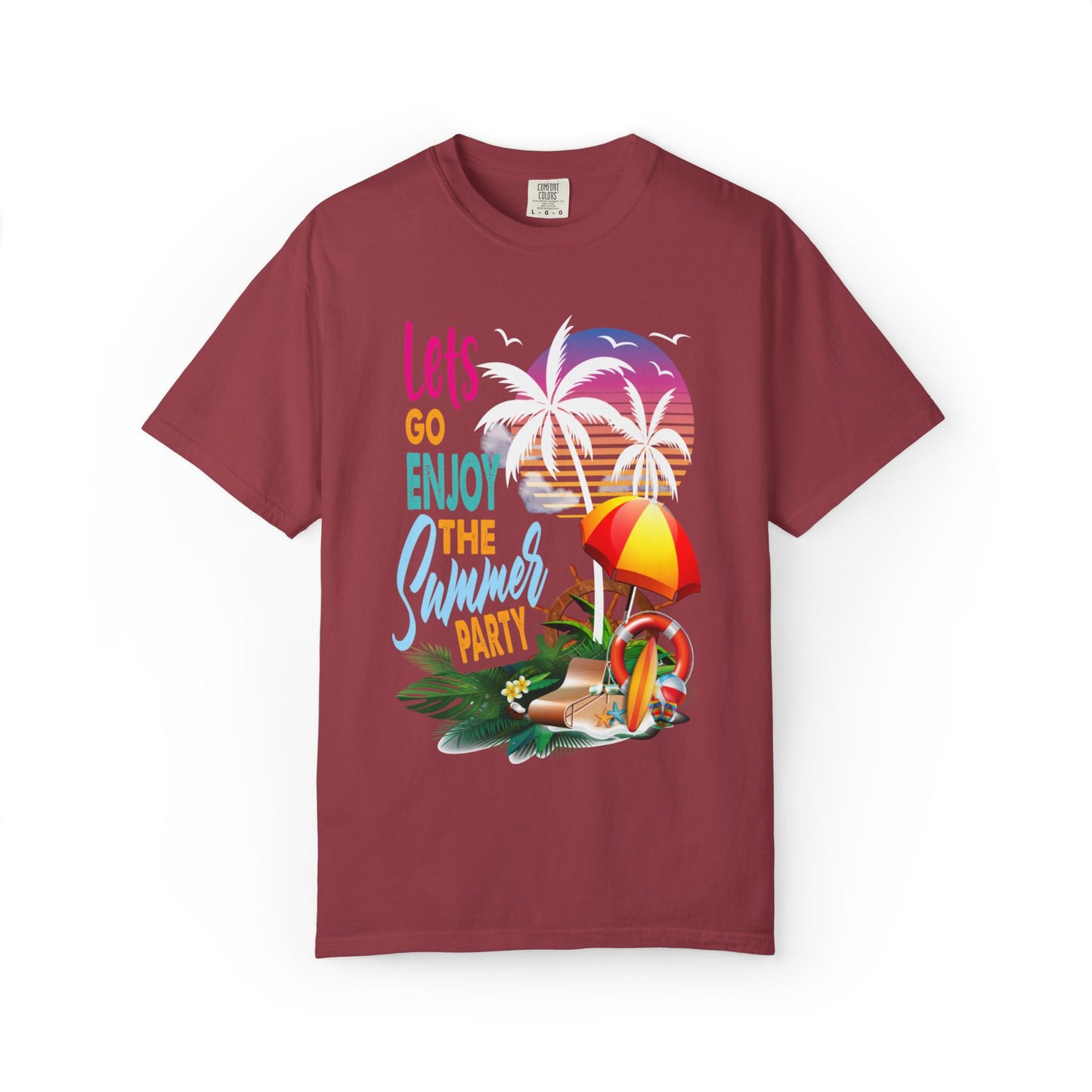 Exciting Lets Go Enjoy The Summer Party Summer Adventure Camp Beach Days Ice Cream Road Trips Unisex Heavy Cotton T-Shirt