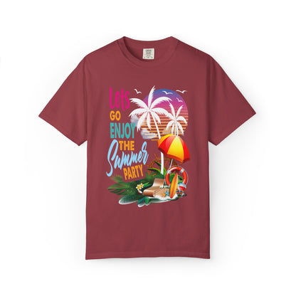 Exciting Lets Go Enjoy The Summer Party Summer Adventure Camp Beach Days Ice Cream Road Trips Unisex Heavy Cotton T-Shirt