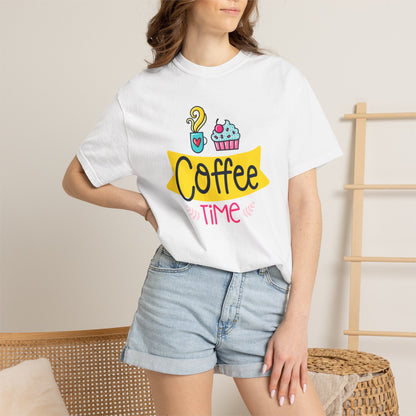 Funny Coffee Time Beans Latte Lovers Tee Black Brew Addicted Barista Freak Unisex Heavy Cotton T-Shirt