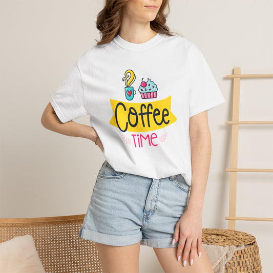 Funny Coffee Time Beans Latte Lovers Tee Black Brew Addicted Barista Freak Unisex Heavy Cotton T-Shirt