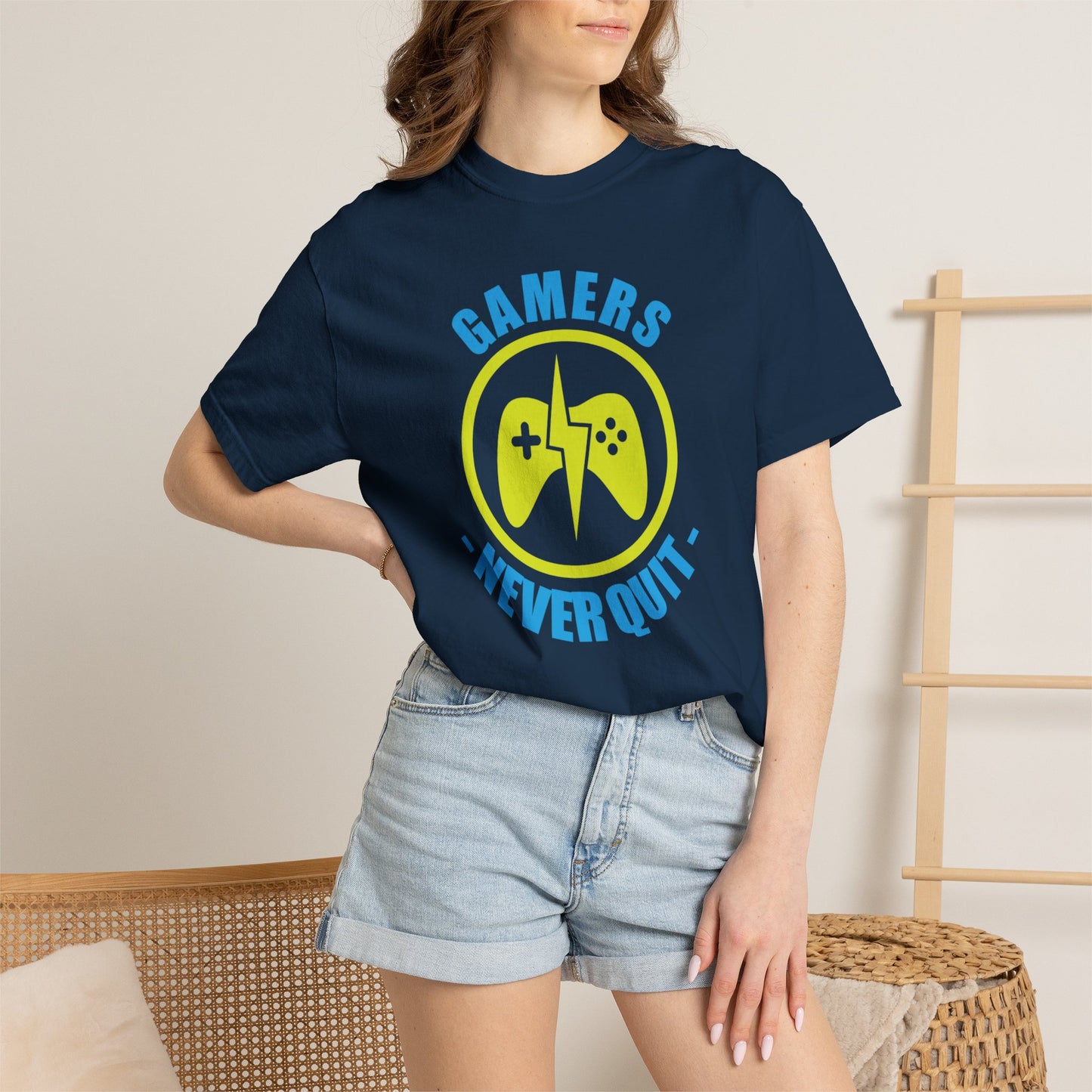 Inspirational Gamers Never Quit Virtual Immortality Forever A Gamer Immortalized In Pixels Unisex Heavy Cotton T-Shirt