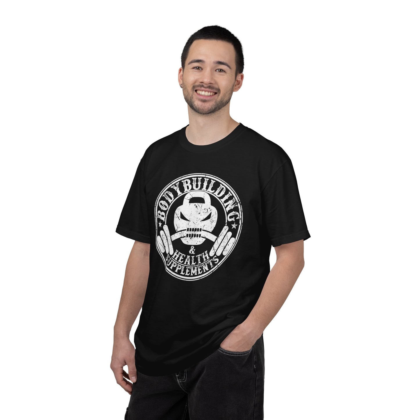 Body Building & Health Supplements Trendy Tee Health Conscious Fitness Freak Exercise Motivation Gym Dedication Unisex Heavy Cotton T-Shirt