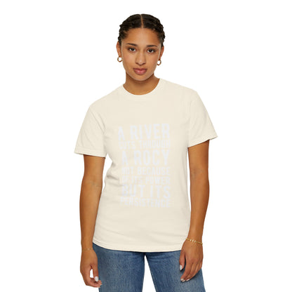 A River Cuts Through A Rock Stop Wishing Start Doing Action Goal Setting Modern Tee Achievement Unisex Heavy Cotton T-Shirt