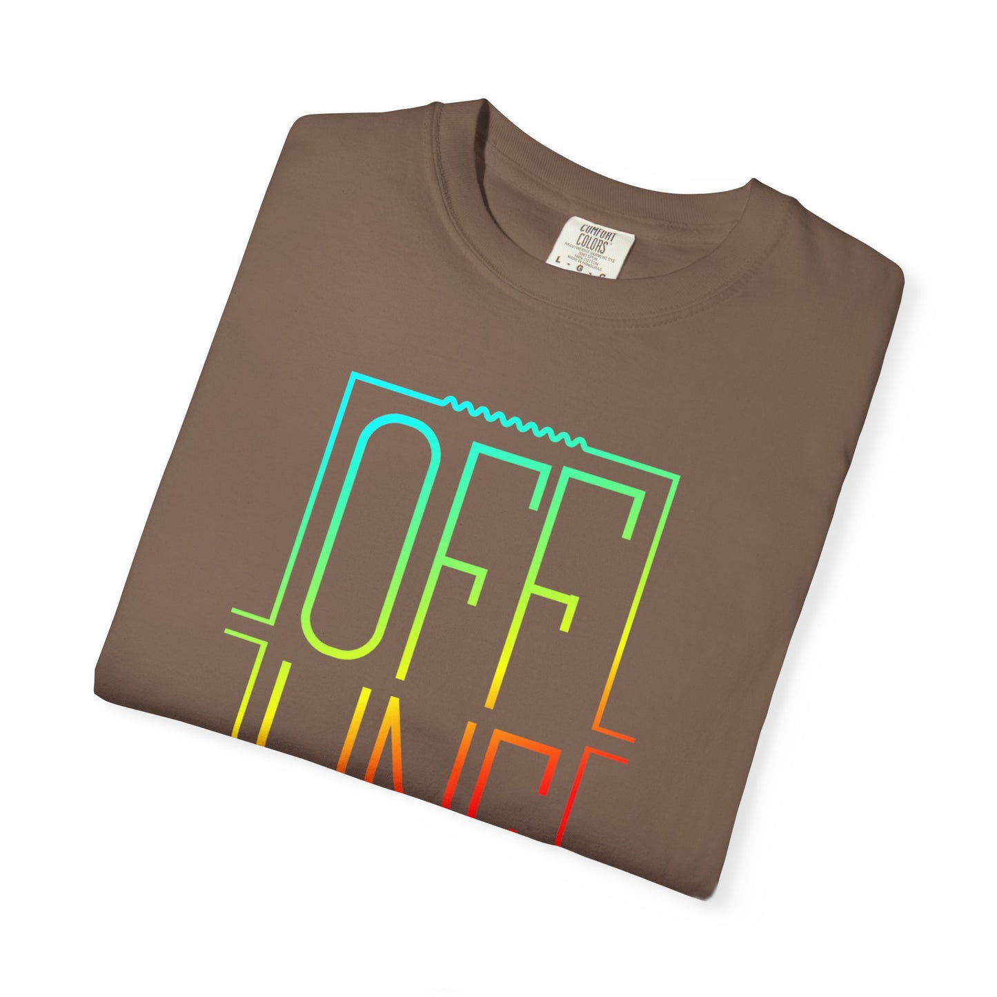Offline Graphic T-Shirt — Retro Neon Text Tee