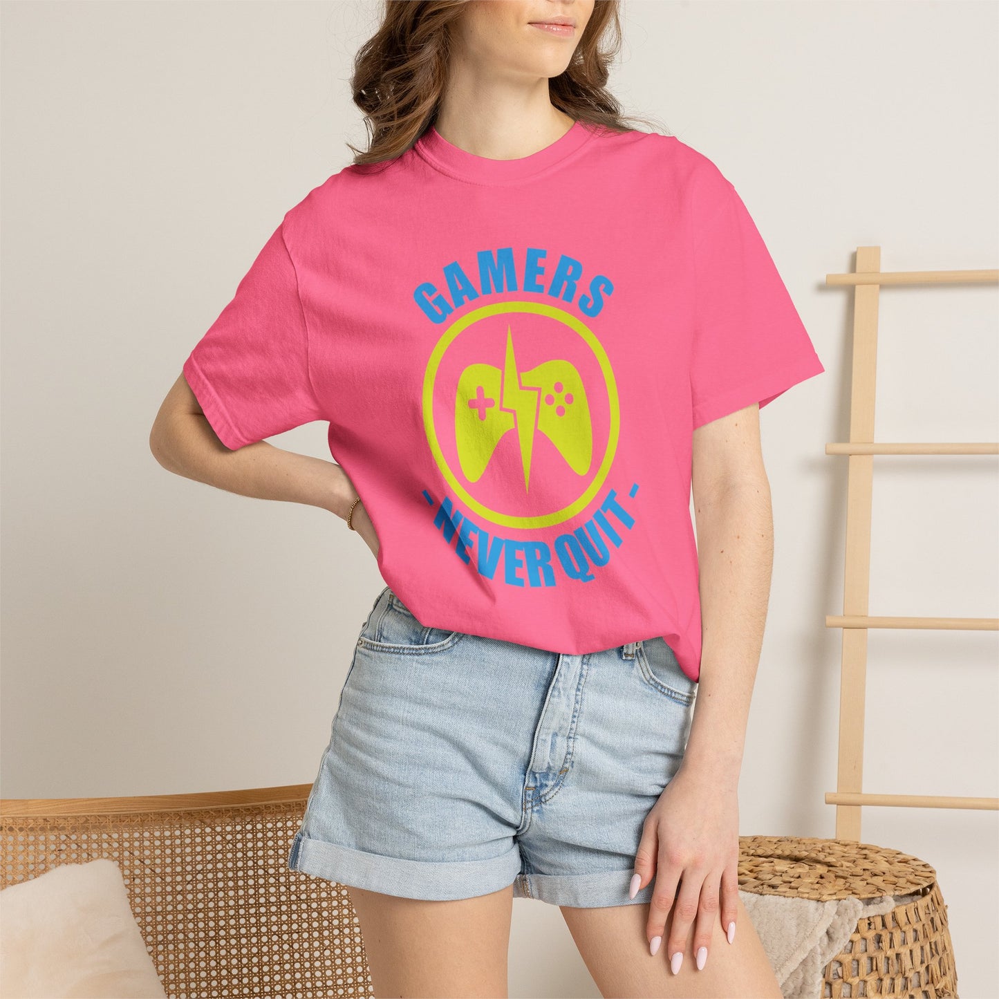 Inspirational Gamers Never Quit Virtual Immortality Forever A Gamer Immortalized In Pixels Unisex Heavy Cotton T-Shirt