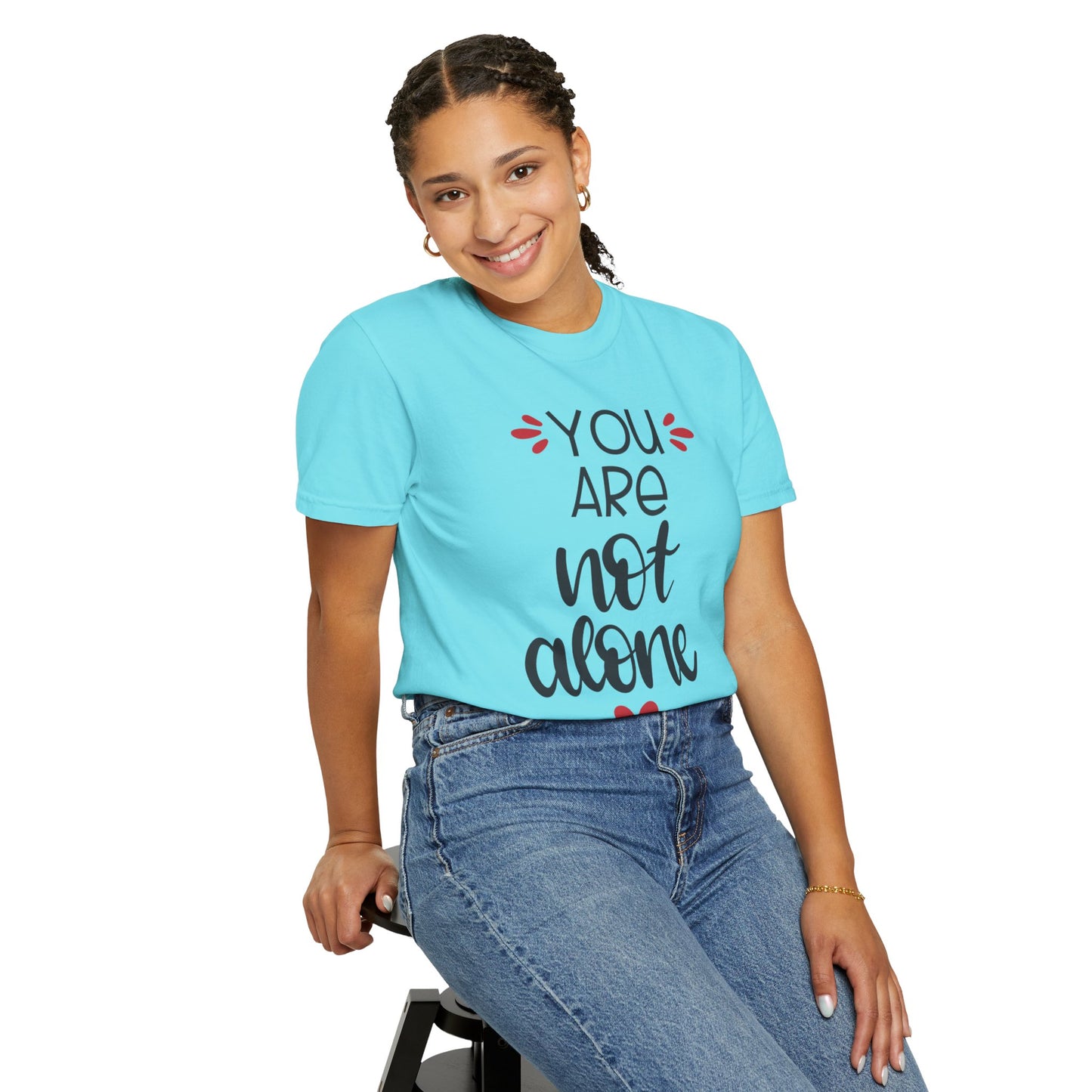 You Are Not Alone Emotional Bond Affection Lovers Tee Romantic Relationship Forever Support Unisex Heavy Cotton T-Shirt