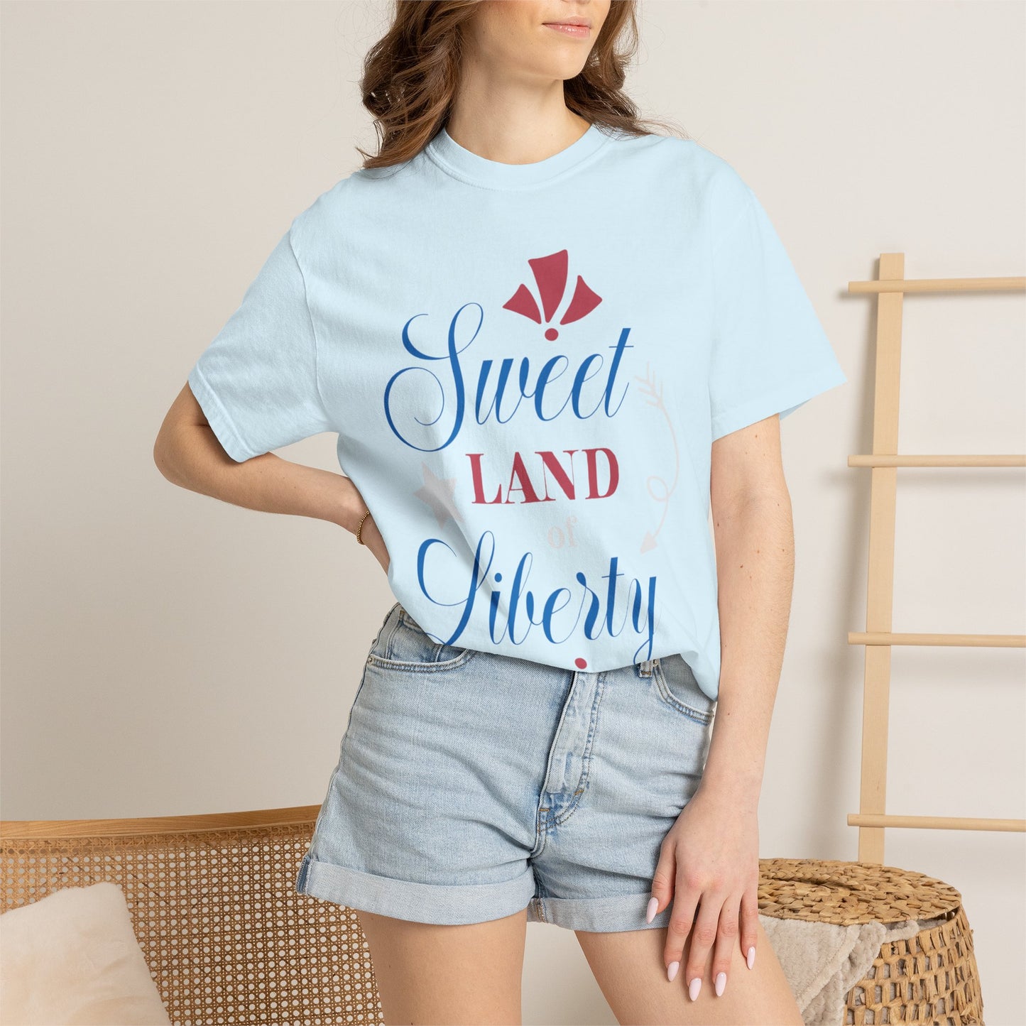 Sweet Land Of Liberty Equality American Values Country Love USA Flag Patriotic Tee Loyalty Fairness Unity Unisex Heavy Cotton T-Shirt