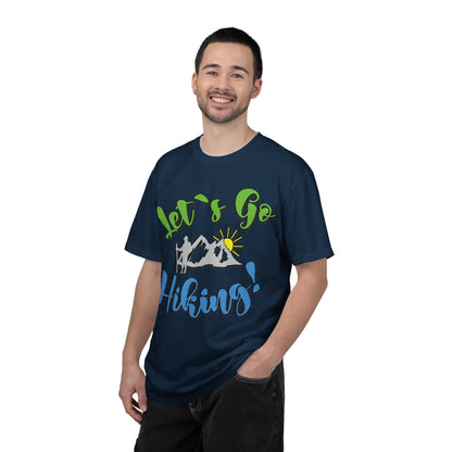 Let’s Go Hiking! Trendy Tee Adventure Mountain Hut Fun Activities Unisex Heavy Cotton T-Shirt