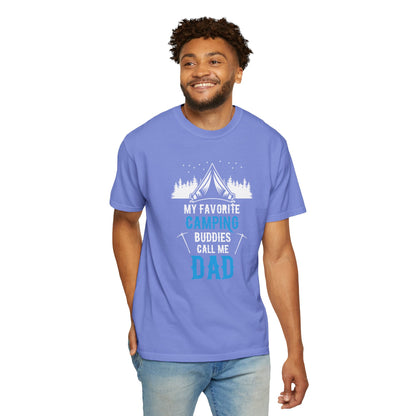 Funny My Favorite Camping Buddies Call Me Dad Sarcastic Adventure Mountains Hiking Stars Unisex Heavy Cotton T-Shirt