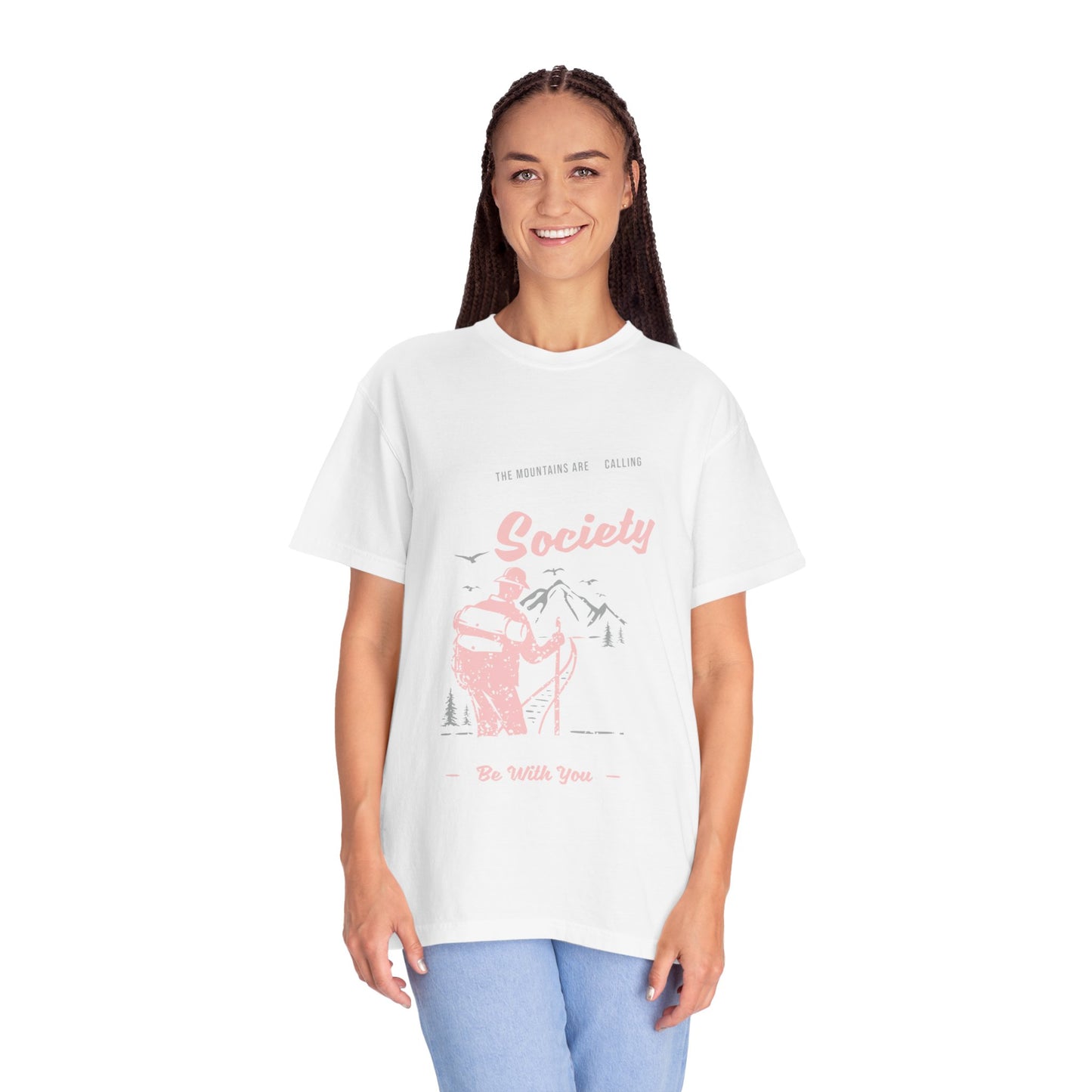 Funny Camping Society I Love Camping Enthusiastic Traveler Sarcastic Adventure Birds In The Mountains Unisex Heavy Cotton T-Shirt