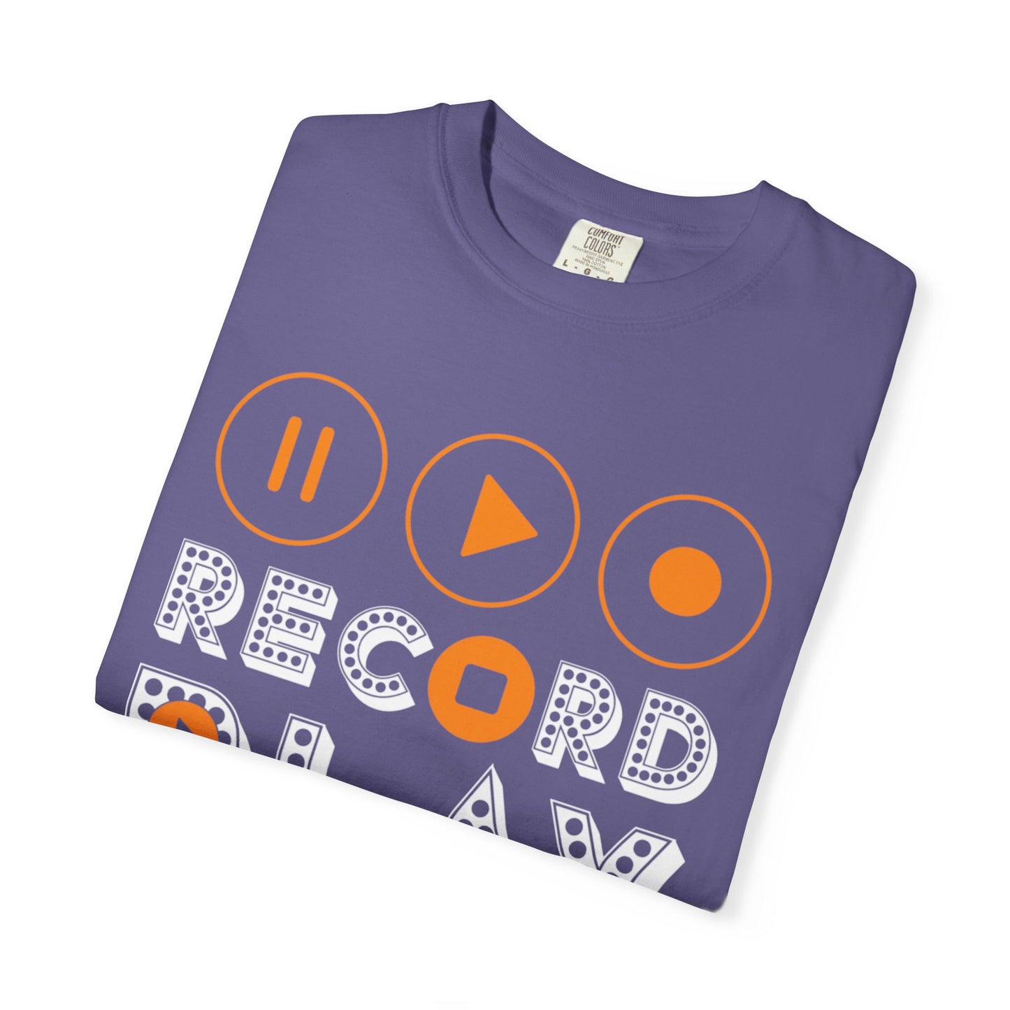 Thrilling Record Play Pause Playback Actions Sound Management Audio Functions Unisex Heavy Cotton T-Shirt