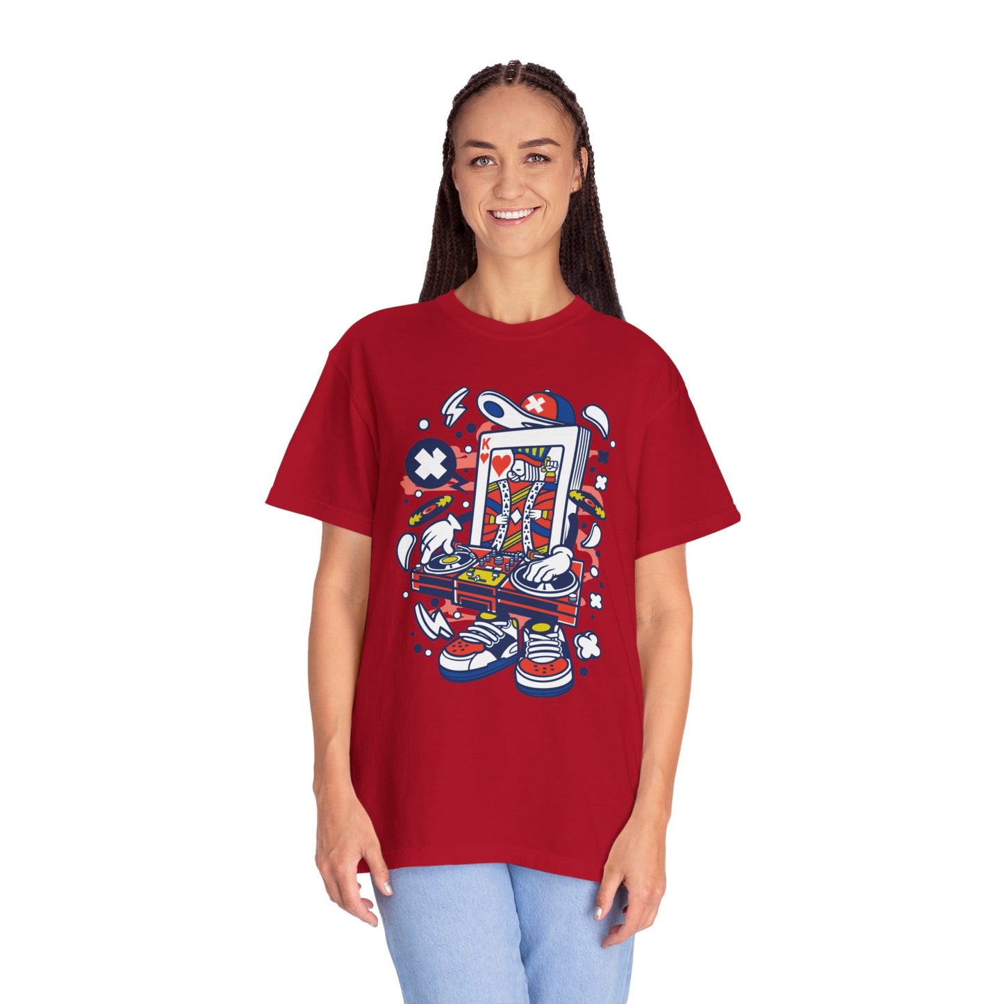 Dj King Play Card Hip Hop Vibes Trends Pop Visuals Tee Remixes Music Producer Unisex Heavy Cotton T-Shirt