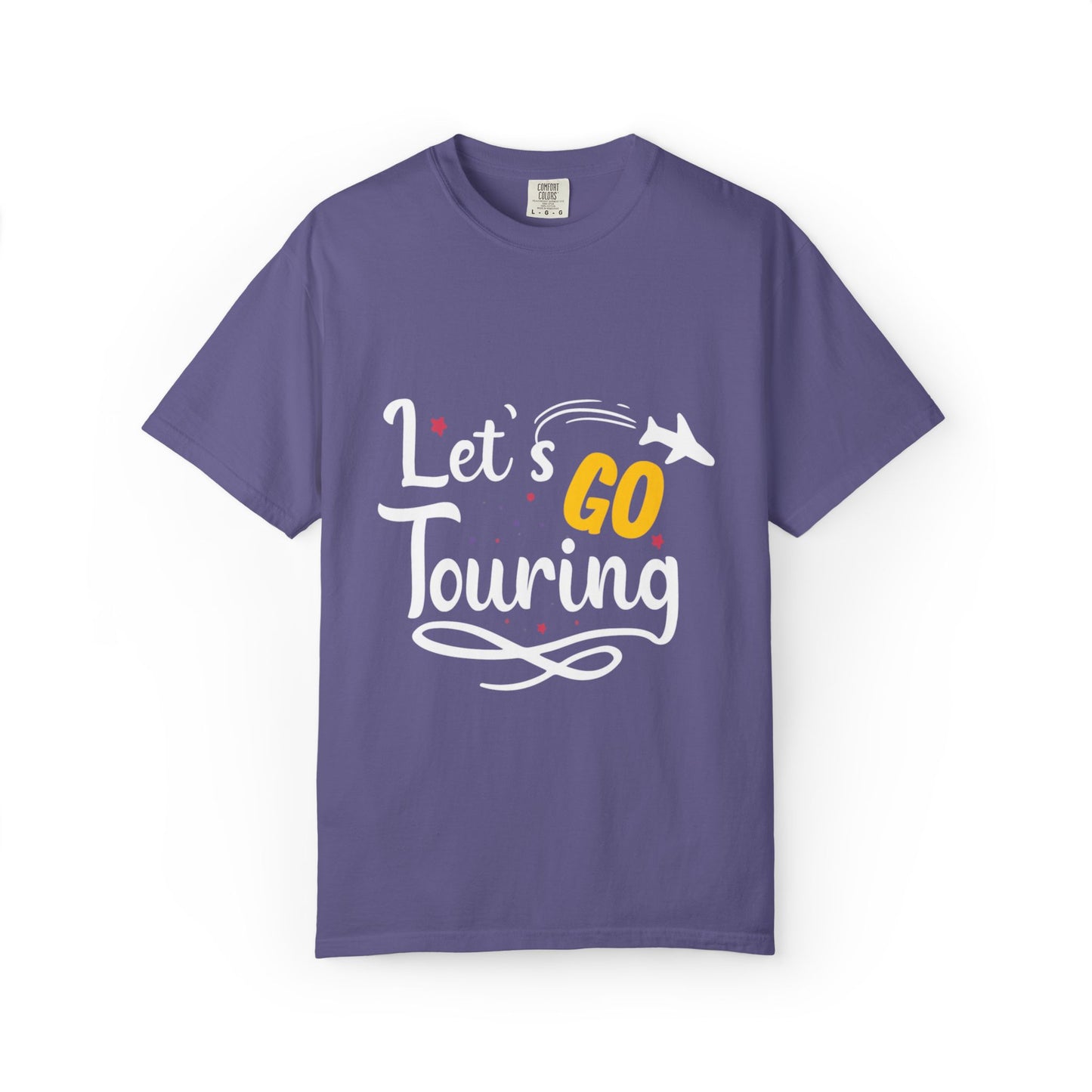 Let’s Go Touring Trendy Tee Travel Addict Exploring Adventurous Tour Lover Tourist Journey Unisex Heavy Cotton T-Shirt