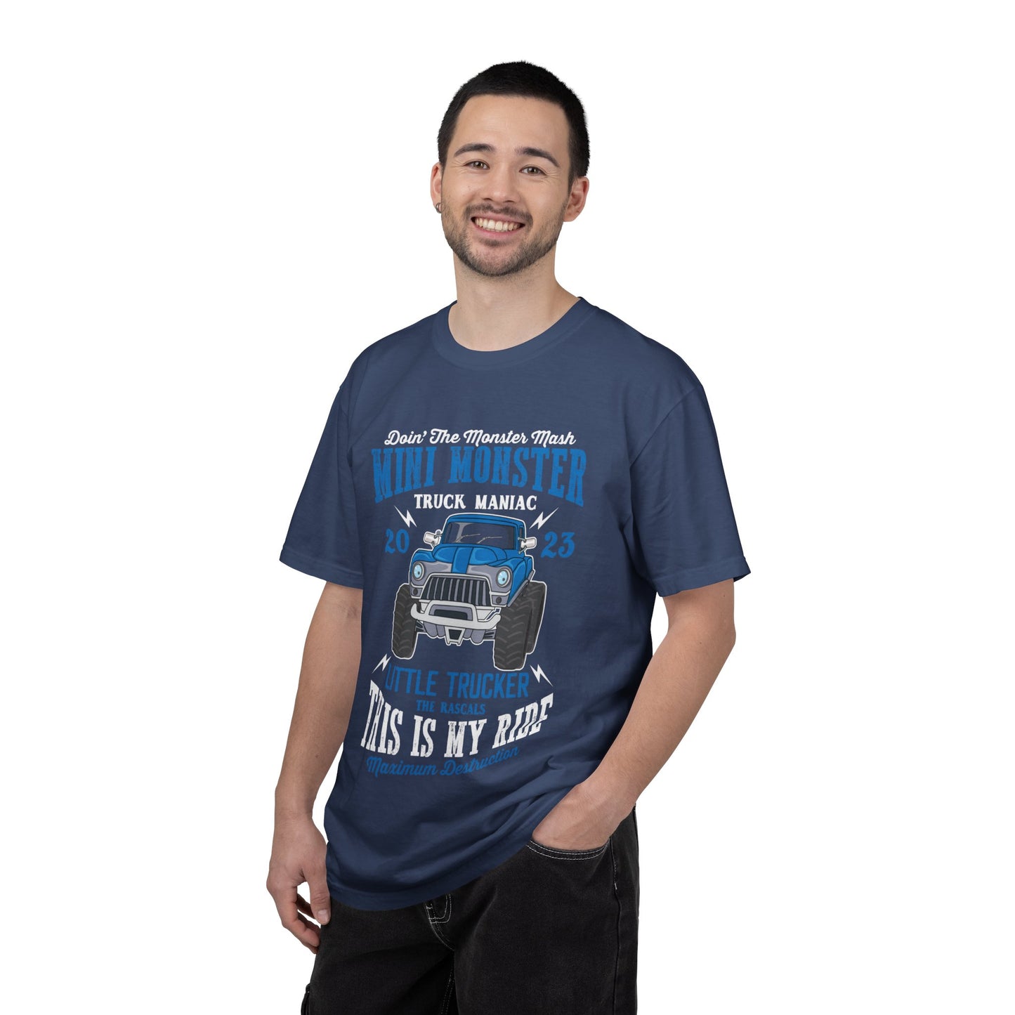 Funny Mini Monster Truck Manic Speed Truck Power Sarcastic Extreme Adventure Four-Wheel Drive Unisex Heavy Cotton T-Shirt