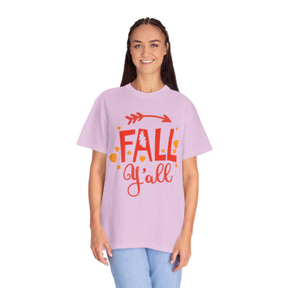 Fall Y’all Breeze Leaves Christmas Tee Jingle Bells Falling Beauty Holiday Spirit Unisex Heavy Cotton T-Shirt