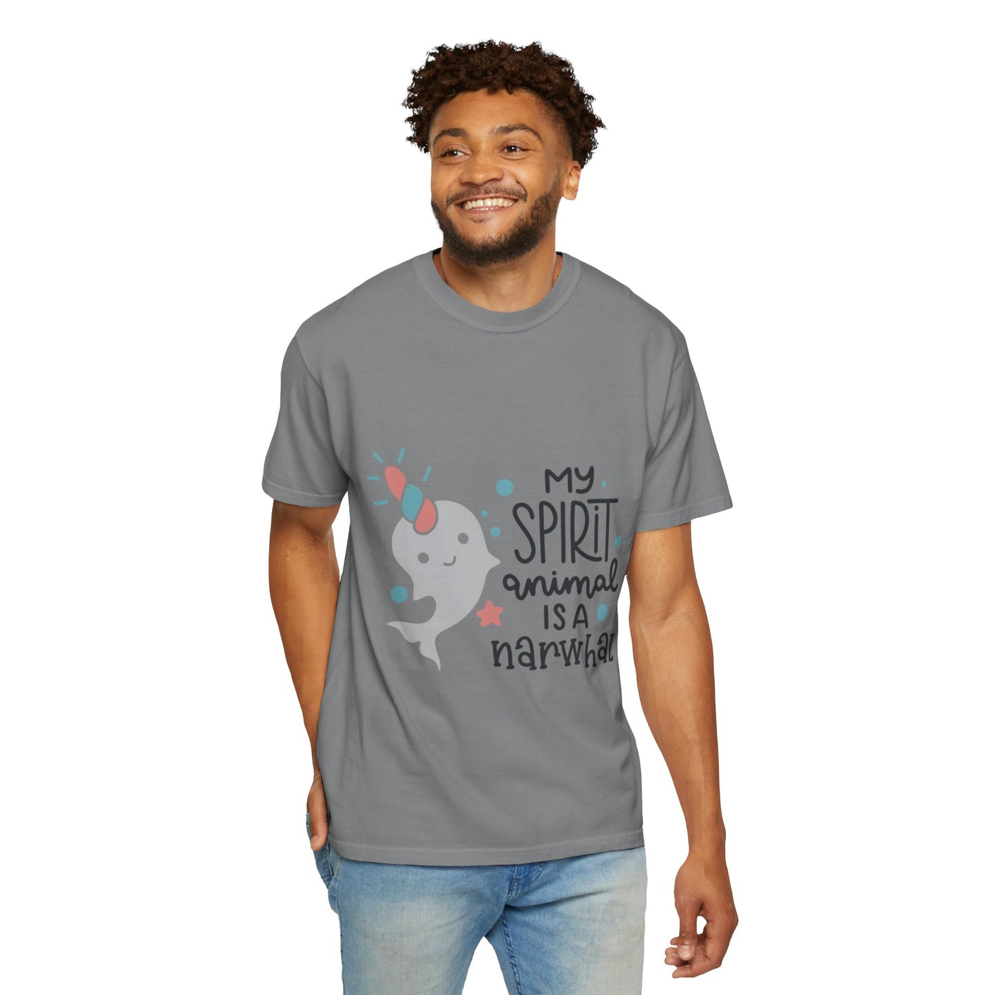 My Spirit Animal Is a Narwhal Unicorn Of The Sea Tusk Tee Inuit Culture Migration Unisex Heavy Cotton T-Shirt