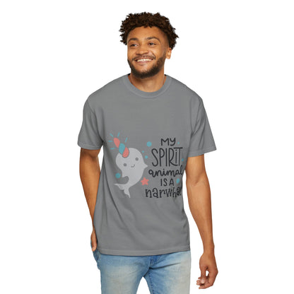 My Spirit Animal Is a Narwhal Unicorn Of The Sea Tusk Tee Inuit Culture Migration Unisex Heavy Cotton T-Shirt
